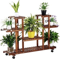 Las mejores opciones para comprar estanterías para plantas con ruedas