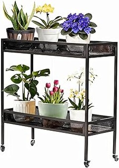 Descubre los diferentes estilos de estanterías para plantas con ruedas