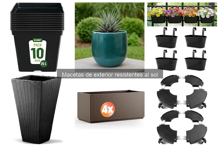 Alternativas a macetas resistentes al sol para exterior