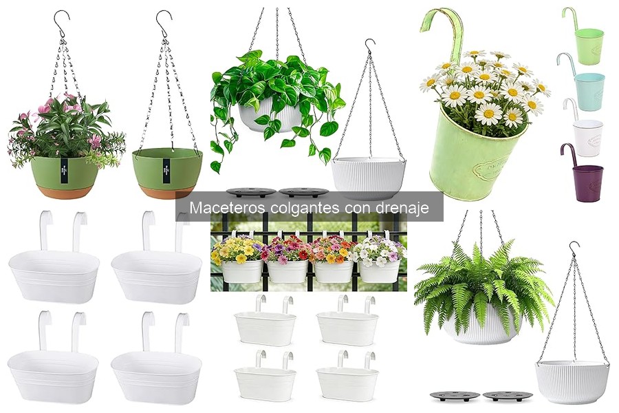 Alternativas a maceteros colgantes con drenaje para cultivar