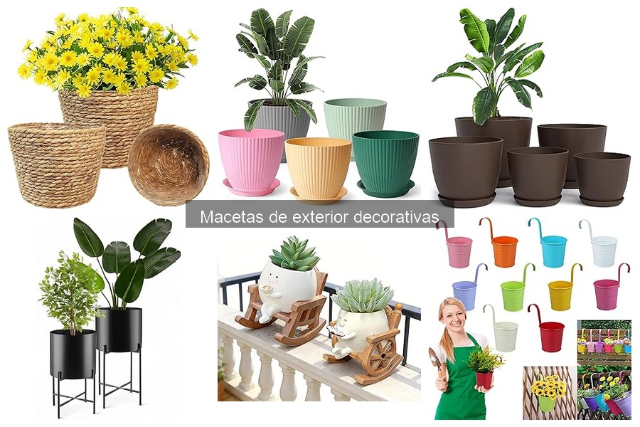 Combina macetas decorativas con el diseño de tu jardín