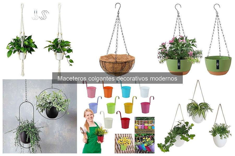 Comparativa de maceteros colgantes: plástico, cerámica y metal