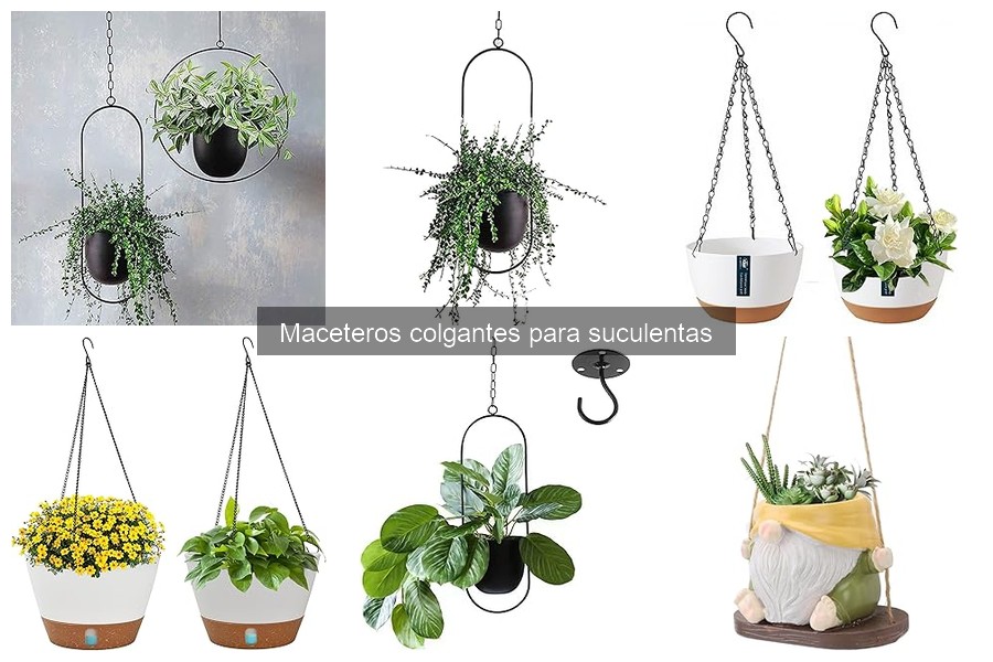 Comparativa de maceteros colgantes: plástico, metal y cerámica