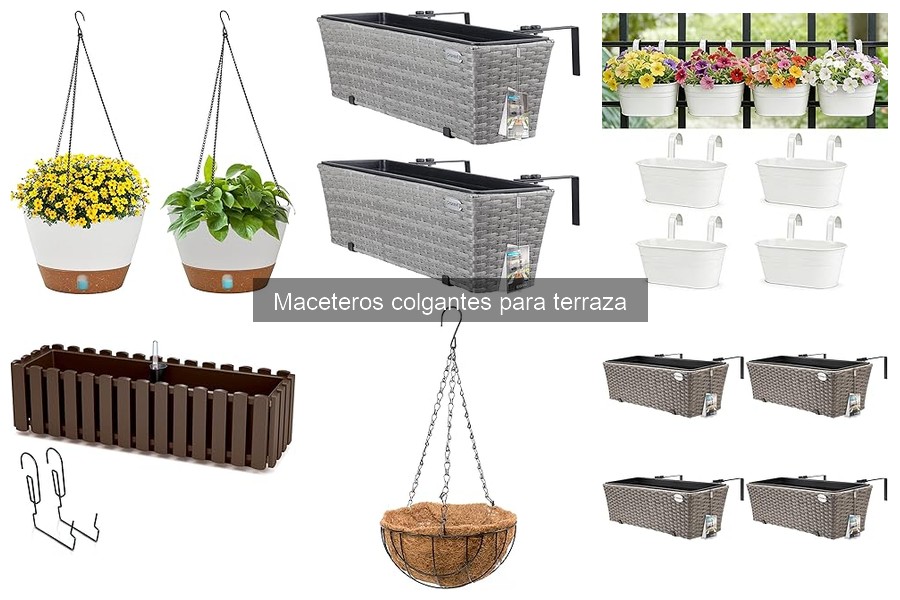 Comparativa de Maceteros Colgantes y de Pie para Terraza