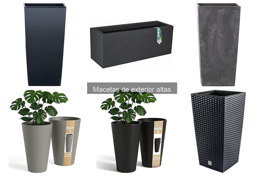 Comparativa de materiales para macetas altas de exterior