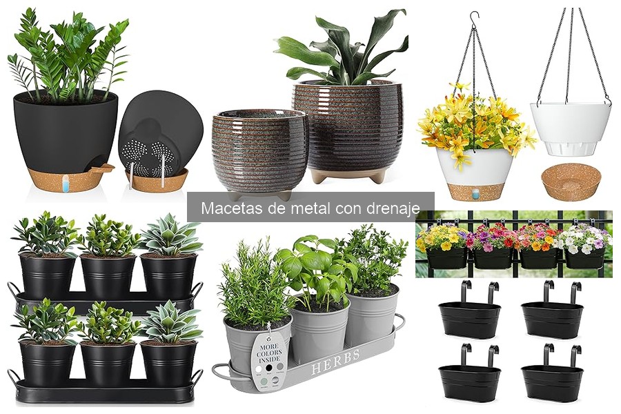 Comparativa de precios de macetas de metal con drenaje