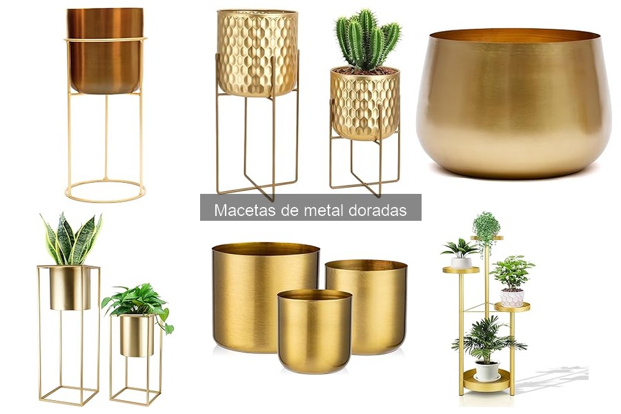 Comparativa: Macetas de Metal Doradas vs Cerámica