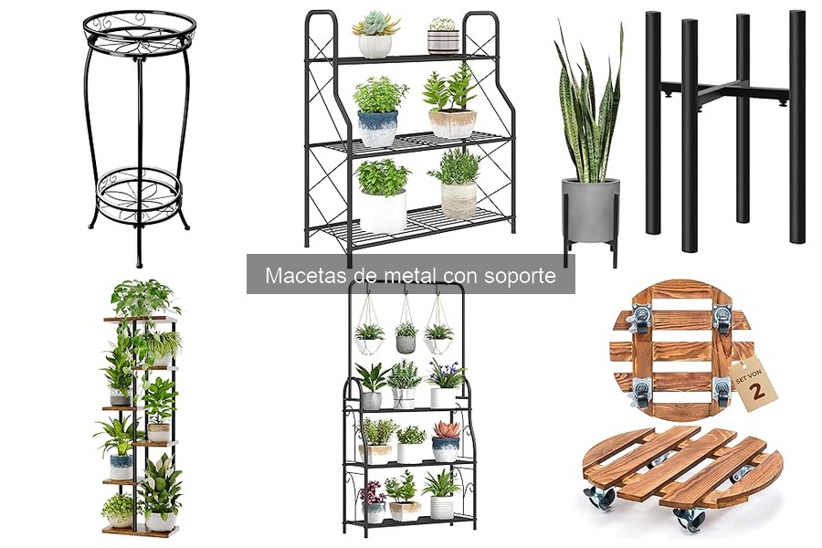 Consejos para combinar plantas en macetas de metal con soporte