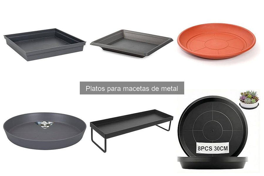 Decoración creativa con platos para macetas de metal