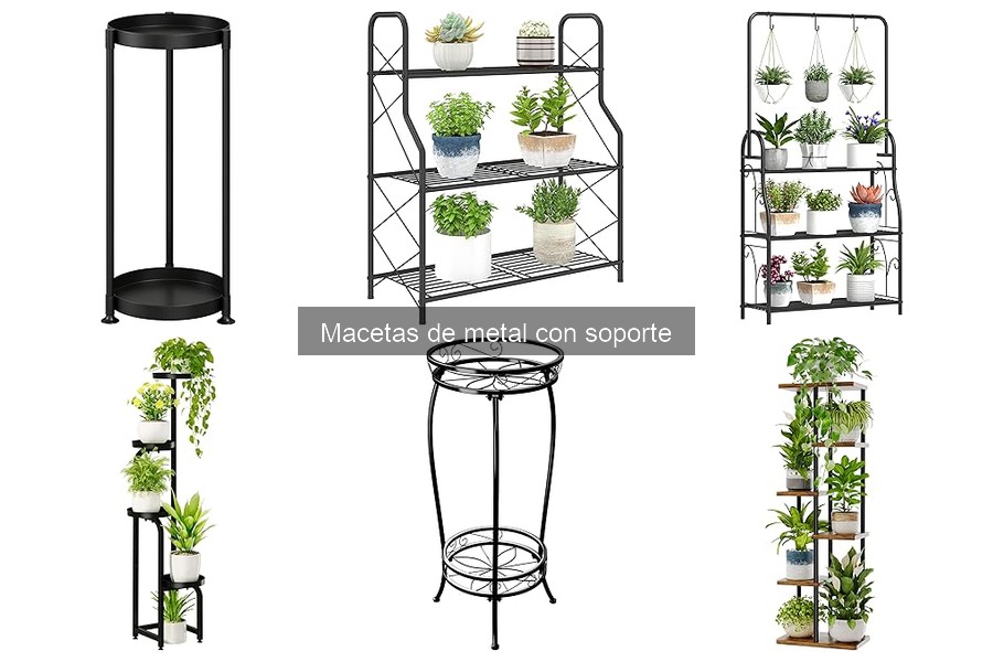Dónde comprar macetas de metal con soporte para tus plantas