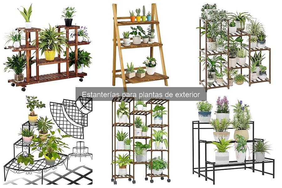 Estanterías para plantas de exterior con riego automático
