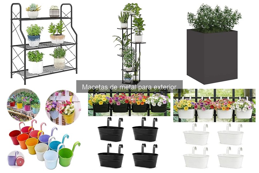 Estilos de macetas de metal para jardines exteriores