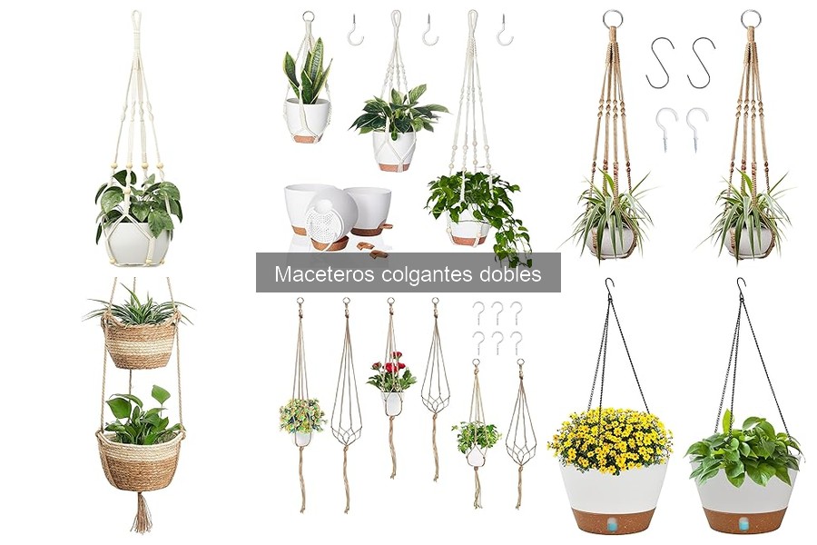 Ideas Creativas de Decoración con Maceteros Colgantes Dobles