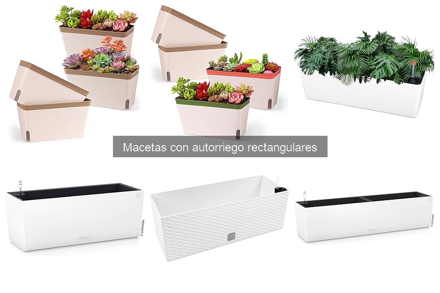 Macetas con Autorriego Rectangulares para Espacios Reducidos