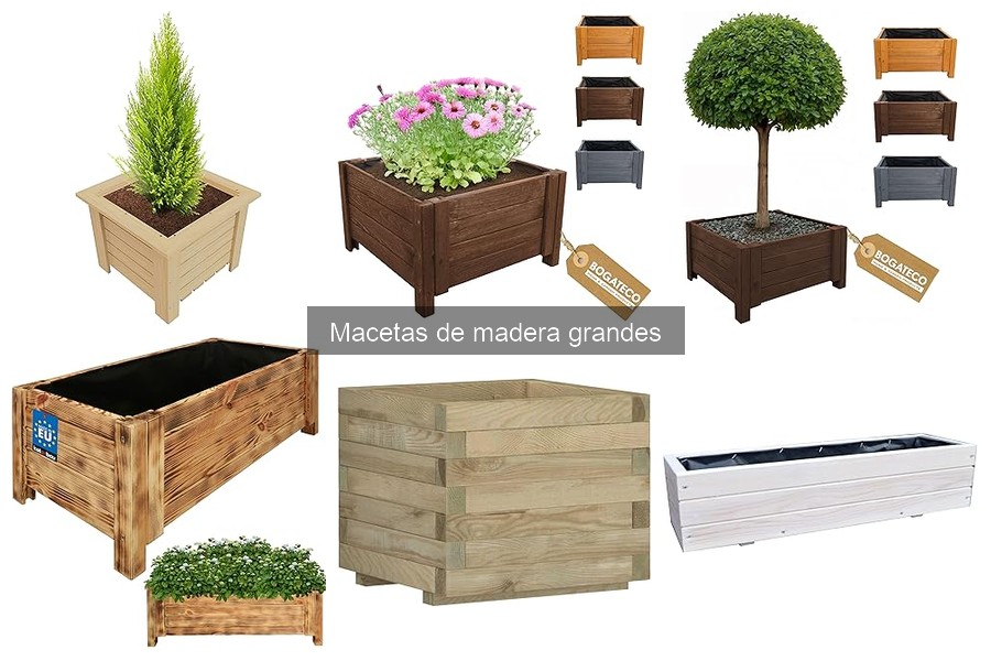 Macetas de madera grandes para exteriores: resistencia y cuidados