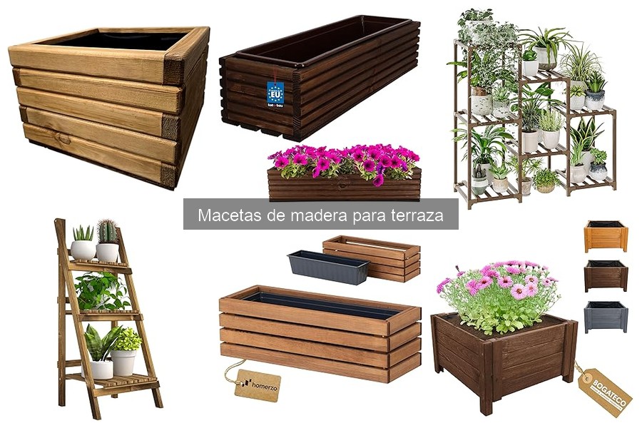 Macetas de madera para terraza: características y estilos