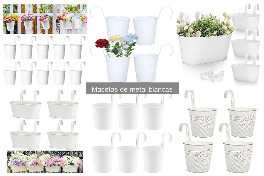 Macetas de metal blancas: interiores vs. exteriores