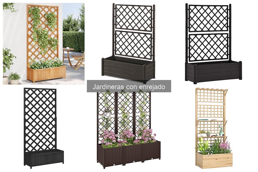 Madera vs. Plástico: Mejores Jardineras con Enrejado