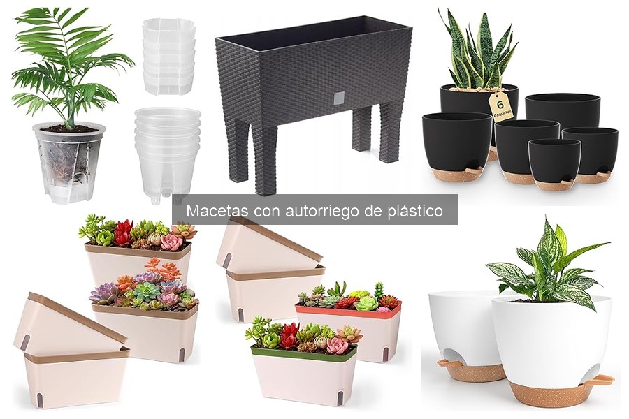 Mantenimiento de macetas con autorriego de plástico