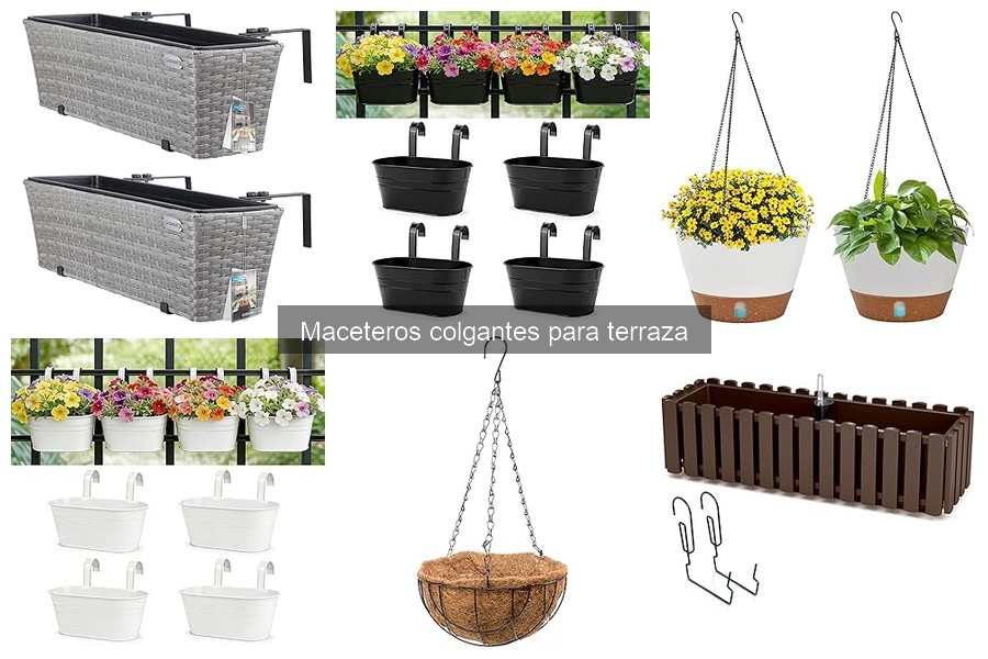 Materiales ideales para maceteros colgantes en terrazas