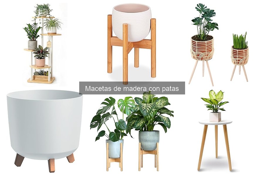 Mejores macetas de madera con patas para plantas grandes