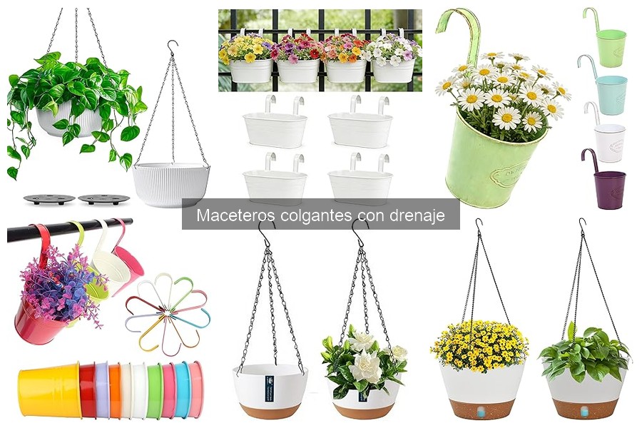Mejores maceteros colgantes con drenaje para interiores
