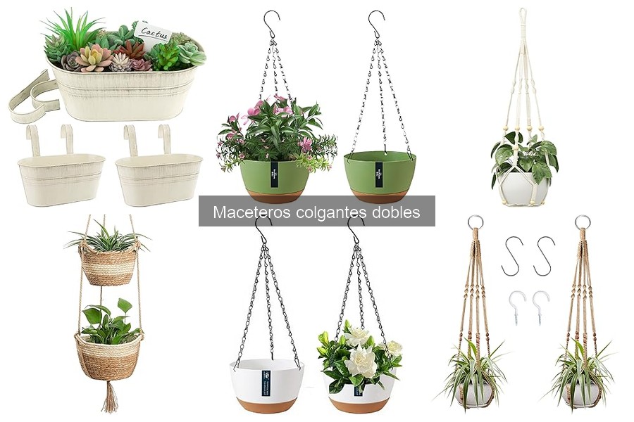 Mejores maceteros colgantes dobles para espacios pequeños