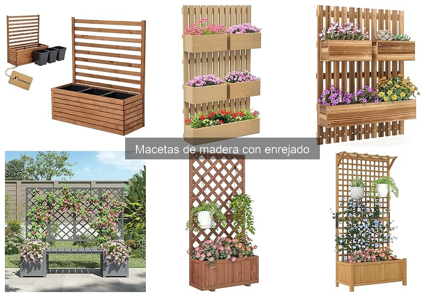 Ofertas en macetas de madera con enrejado para exterior