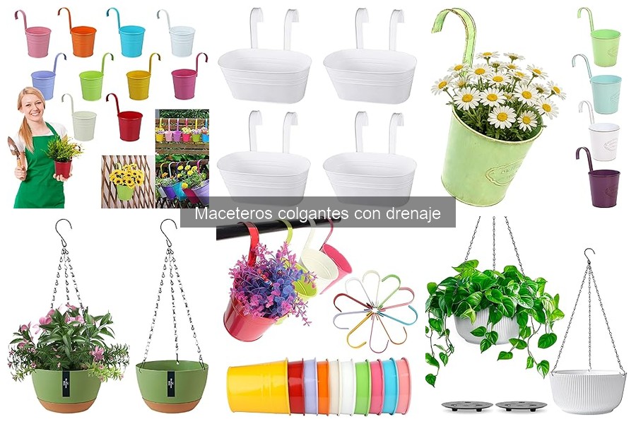 Ofertas en maceteros colgantes con drenaje - Mejores descuentos