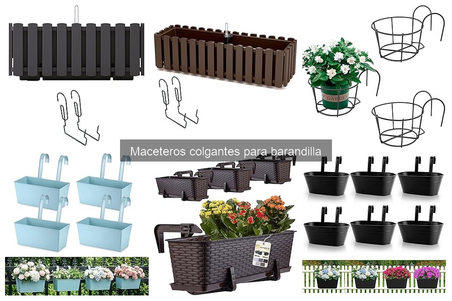¿Qué son los maceteros colgantes para barandilla?