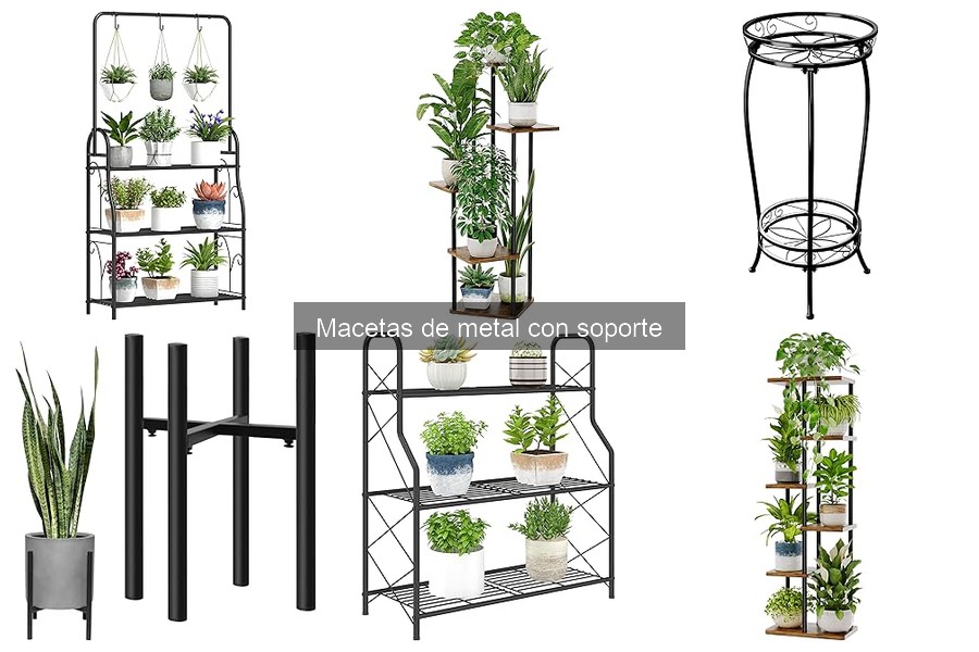 Tipos de macetas de metal con soporte para decorar tu hogar