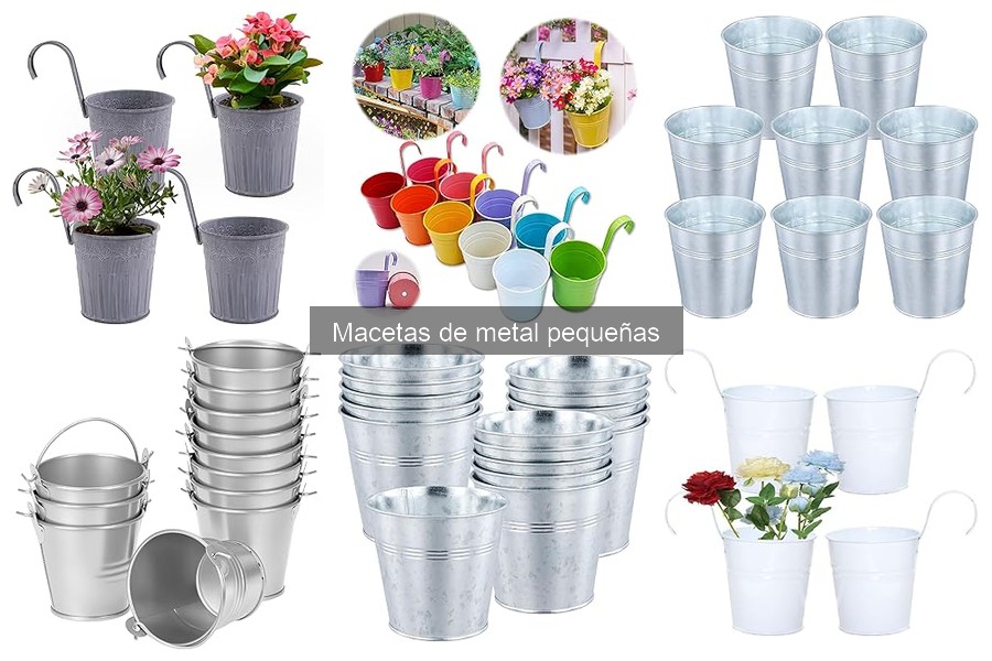 Tipos de macetas de metal pequeñas y sus características