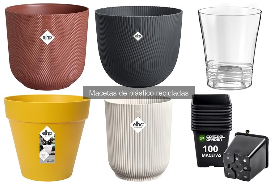 Tipos de macetas de plástico recicladas para tus plantas