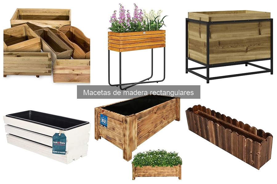 Usos creativos de macetas de madera rectangulares